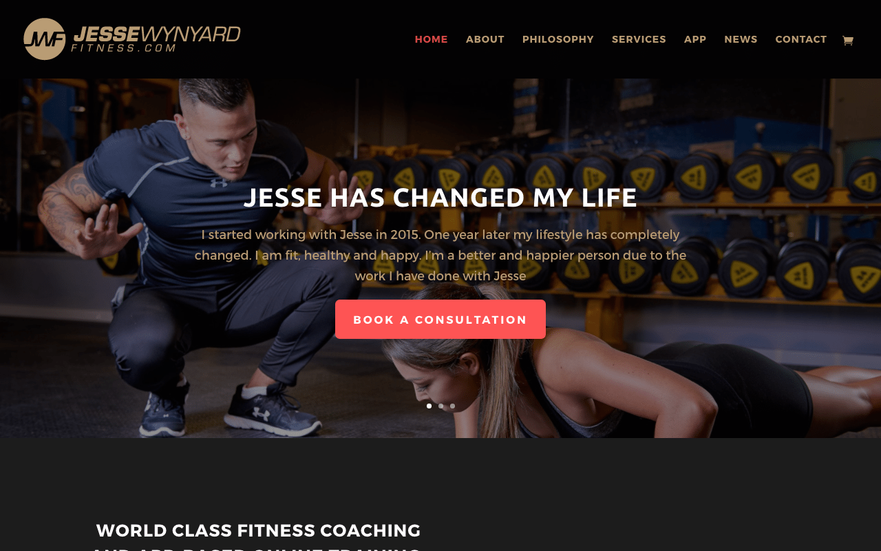 divi fitness website