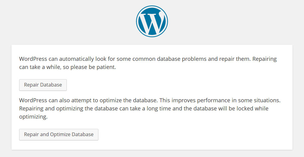 WordPress Repair Database