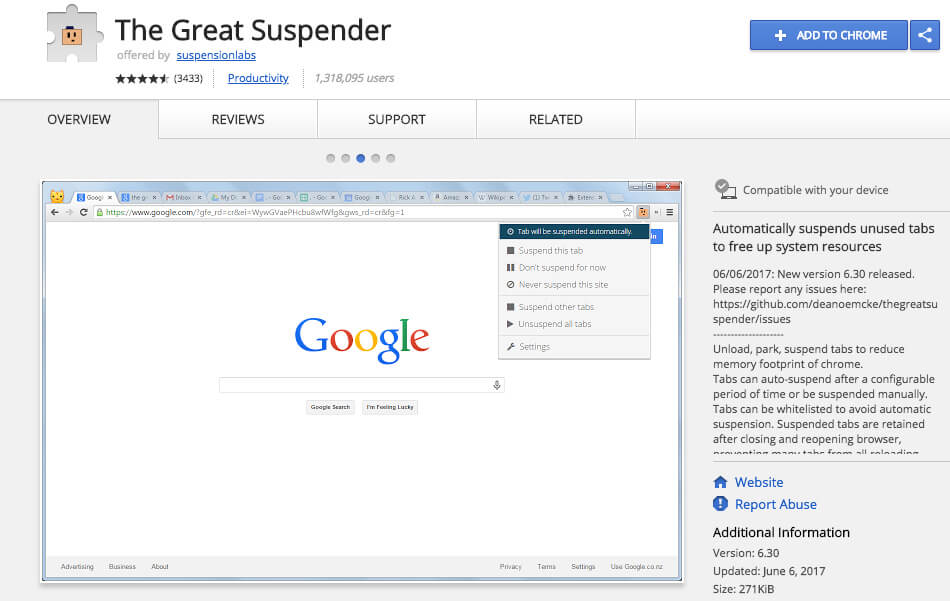 Google Chrome Extensions The Great Suspender