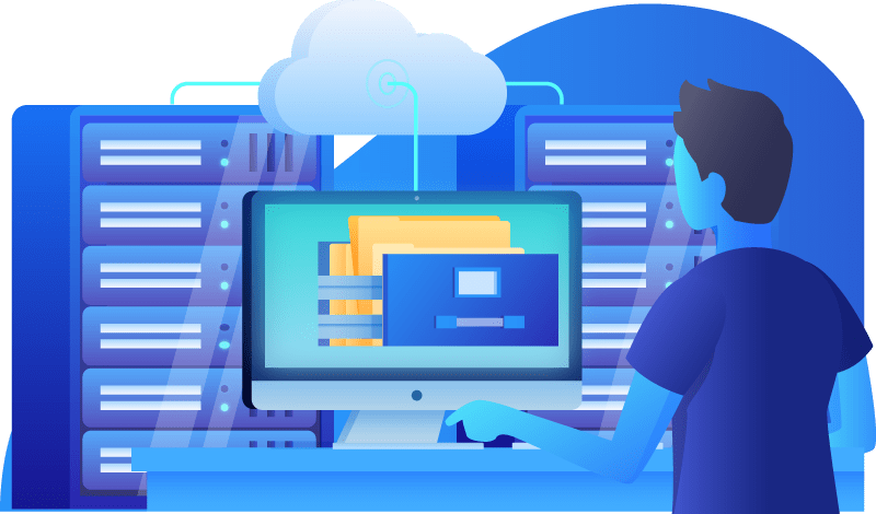 Cloud hosting illustration 