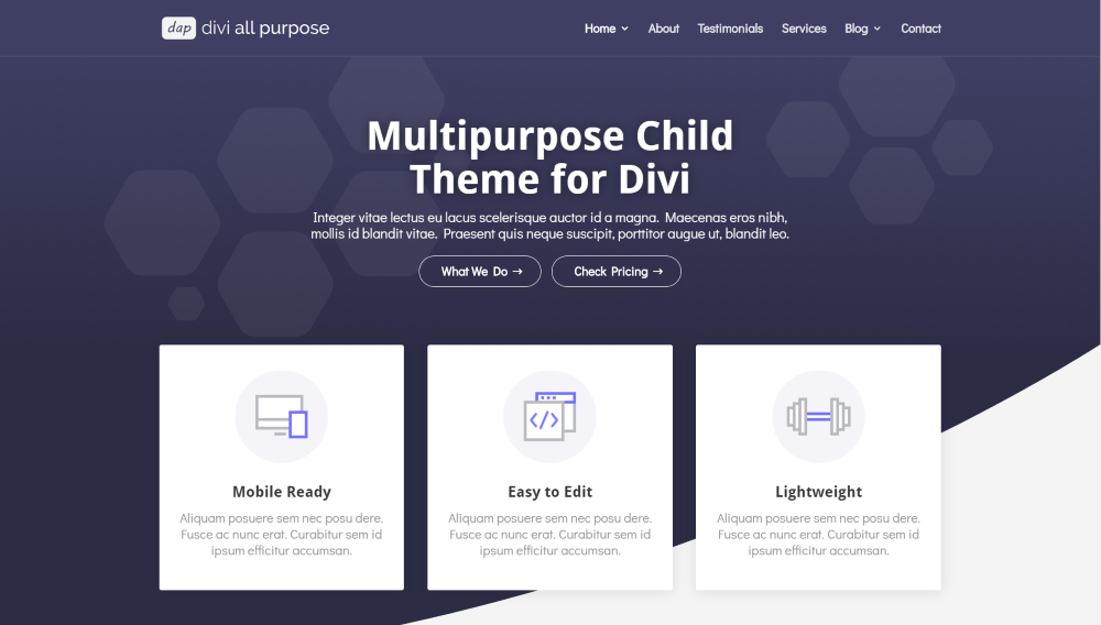 Multipurpose Child Theme for Divi