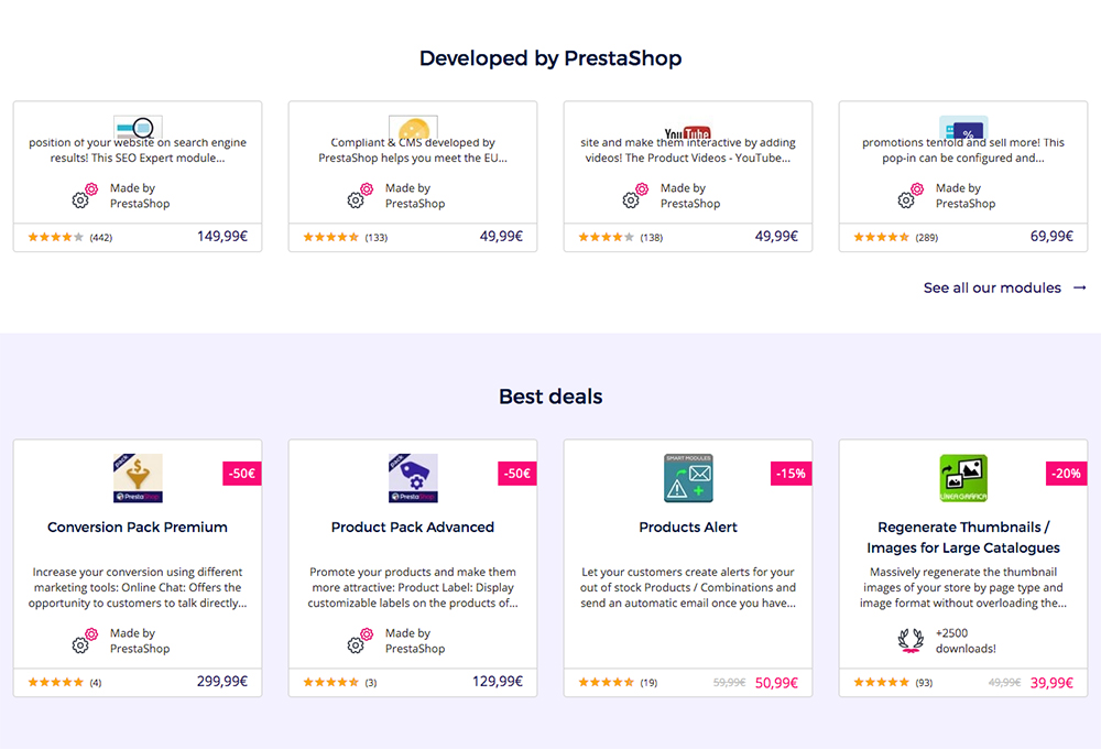PrestaShop add-ons in the PrestaShop marketplace