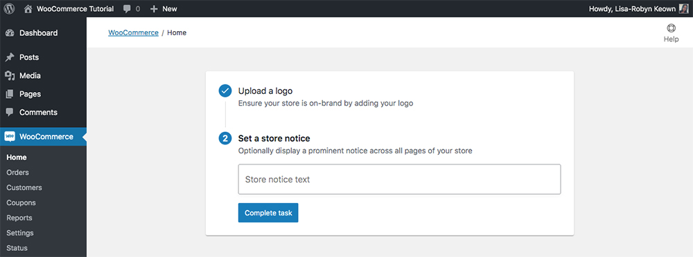 WooCommerce personalize store add notice