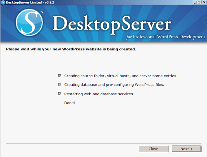 Set up and install localhost DesktopServer by ServerPress